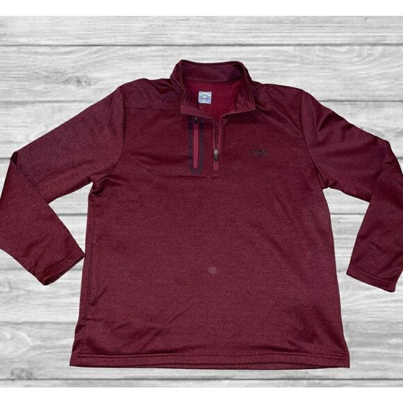 Callaway 1/4 Zip Golf Pullover Athletic Long Sleeve Maroon Mens Size XL - Picture 1 of 6